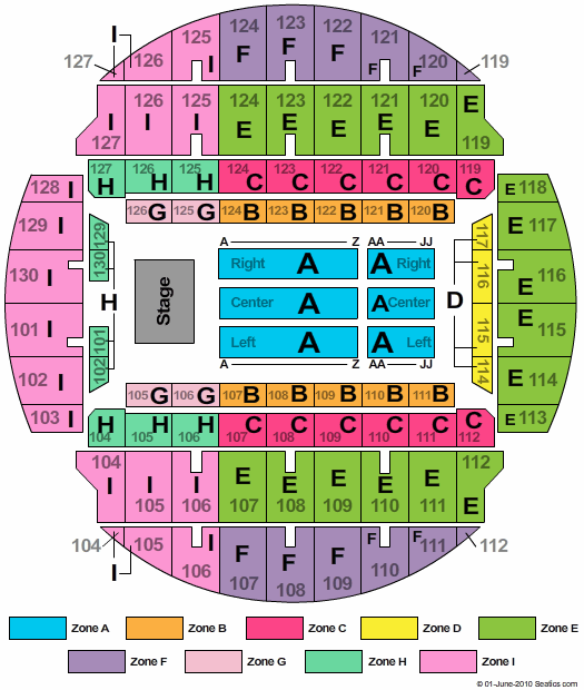 Bojangles Coliseum End Stage Zone Seating Chart